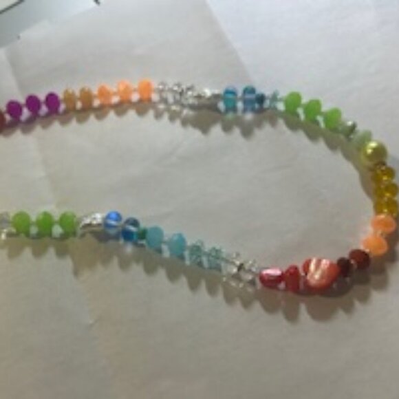 Anthropologie Rainbow Stone Necklace NWT - Picture 2 of 4